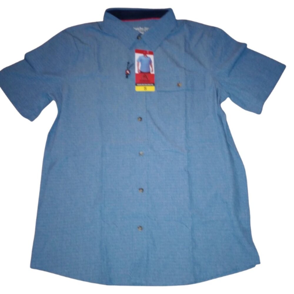NWT Avalanche Men’s Dress Shirt Size S Blue Button‑Up Short Sleeve